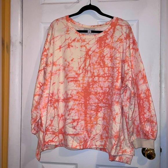 NWOT RACHEL COMEY Target Plus Tie Dye Orange French Terry Cropped Sweatshirt - Picture 2 of 8